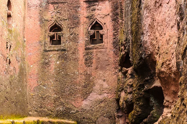 Etiopia, lalibela. moniolitic wykopu Kościoła — Zdjęcie stockowe