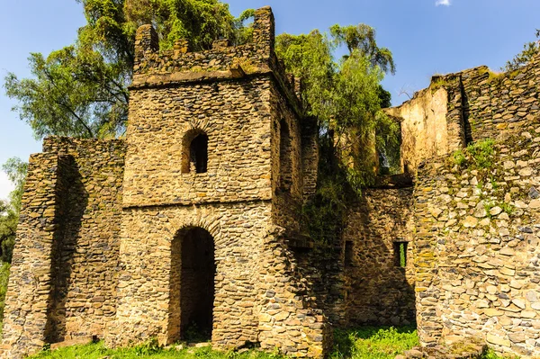 Património Mundial da UNESCO. Castelo de Fasilides em Gondar, Etiópia, África — Fotografia de Stock