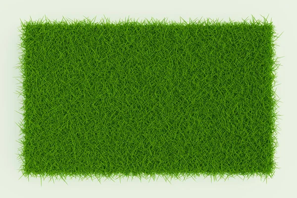 Beyaz arkaplanda 3d çim alanı, 3d illüstrasyon oluşturma