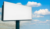 Bill board makat s modrou oblohou, 3D ilustrace vykreslování