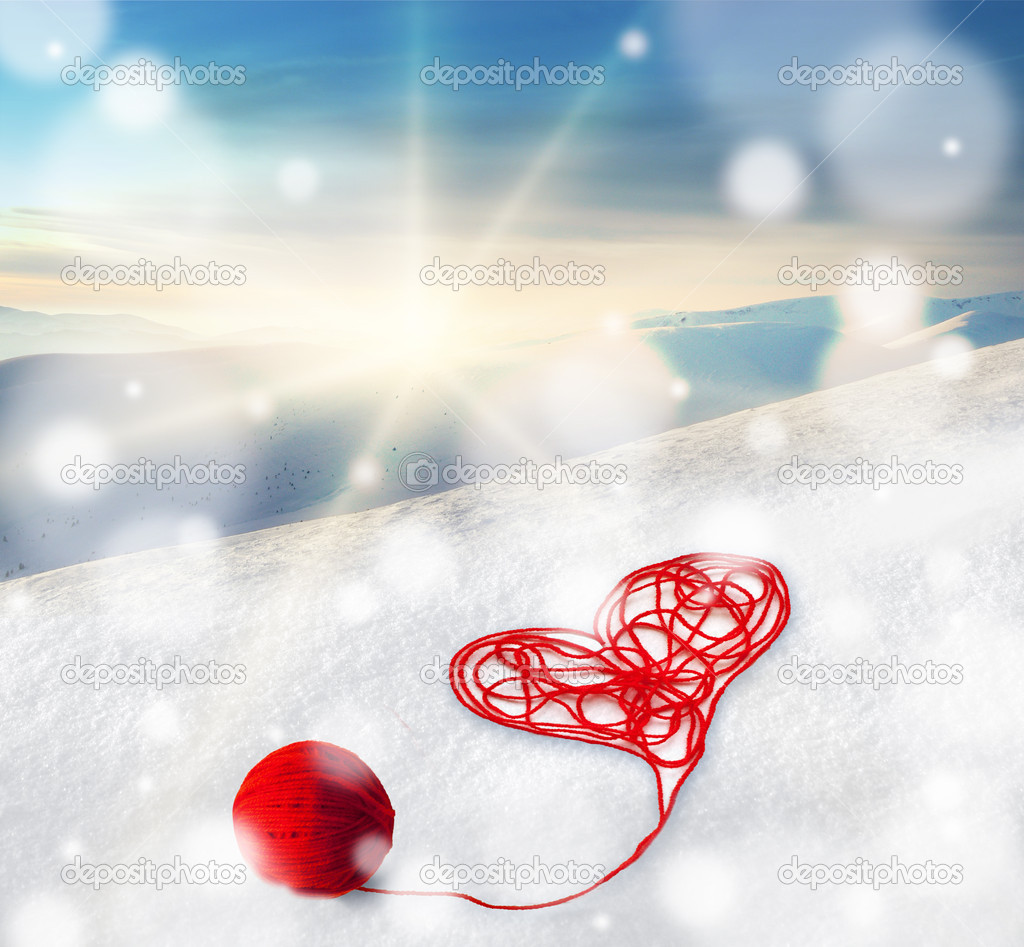 Valentine day greeting, card, illustration, poster with red heart