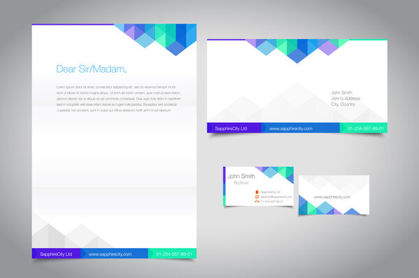 Business card, corporate identity and logo template. Vector format, editable