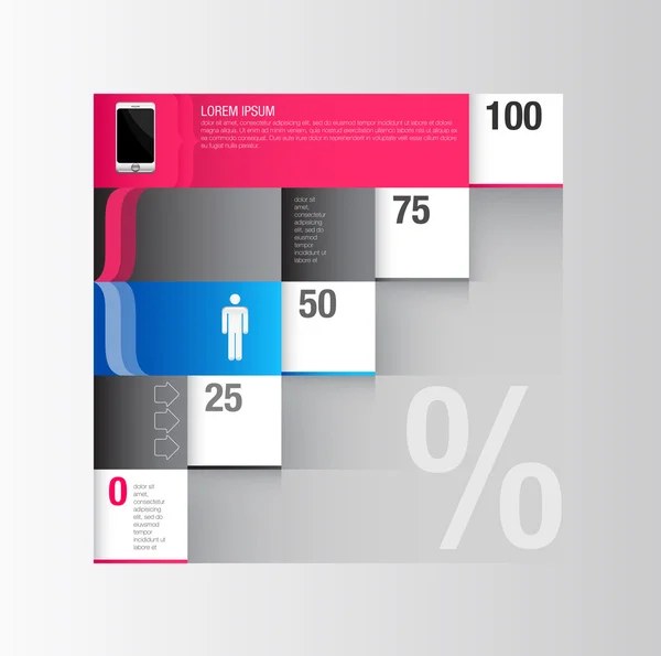 Ensemble d'éléments d'infographie comprenant des icônes et des nombres . — Image vectorielle