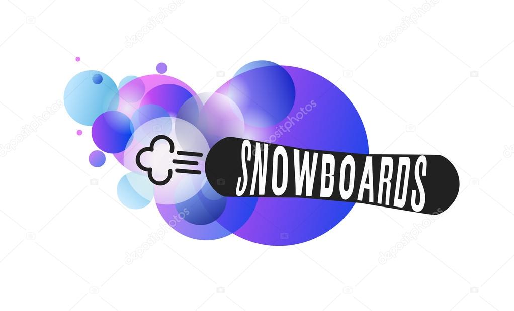 Snowboard, snowboarding winter illustration. Can be used as logo or corporate sign, symbol for extreme sports venture