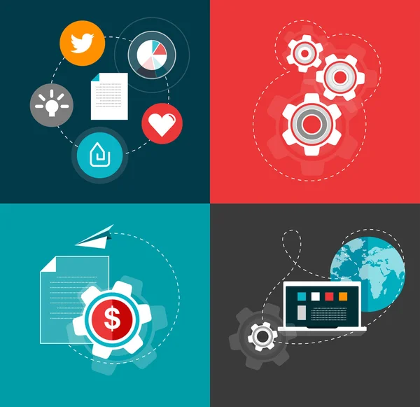 web ve mobil hizmetler ve uygulamalar için düz tasarım konsepti simgeler kümesi. dijital pazarlama, duyarlı için simgeler web tasarım ve web geliştirme.