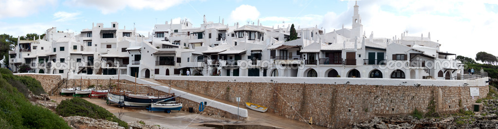 Traditional fishing port in Binibeca, Menorca