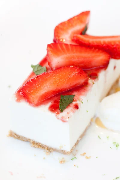 Tarta de queso fresa — Foto de Stock