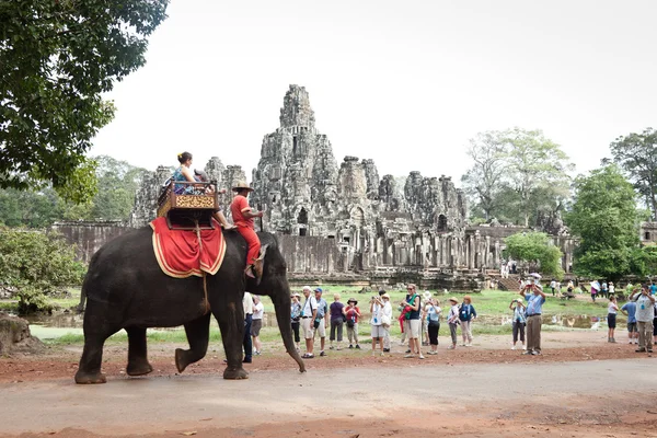 Turistas en elefante —  Fotos de Stock