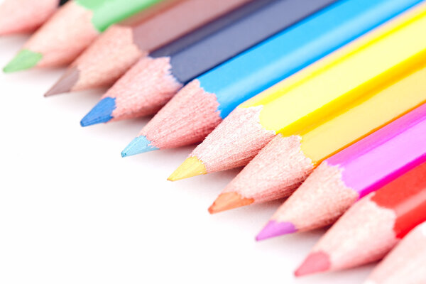Colored wooden pencils