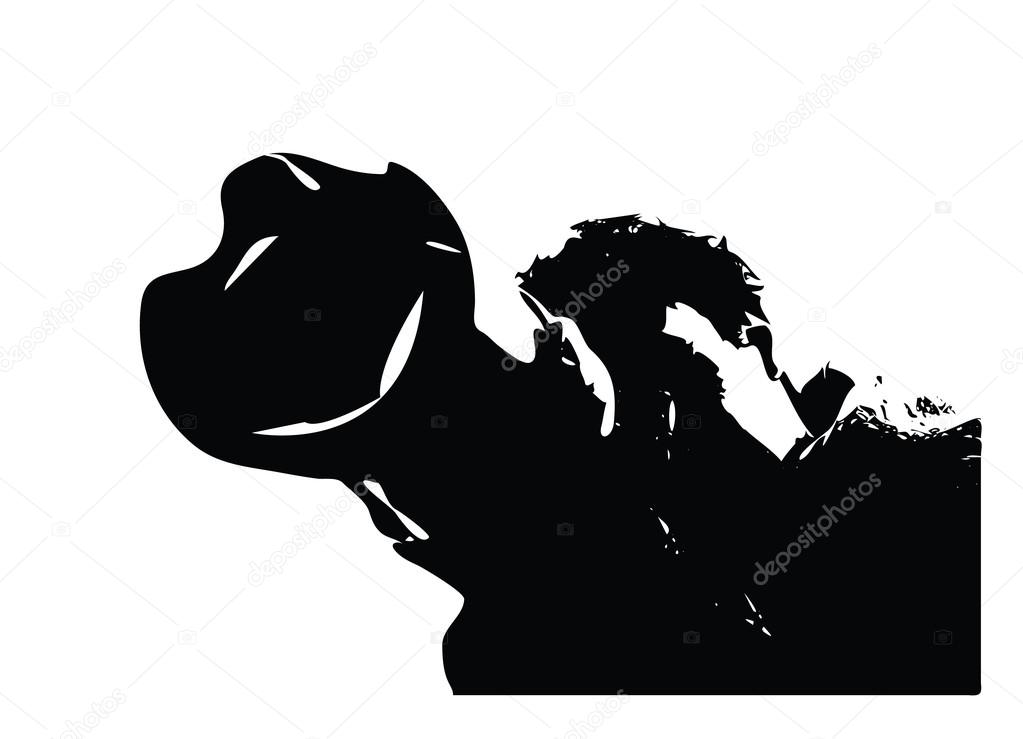 Download One man portrait silhouette photographer — Stock Vector ...