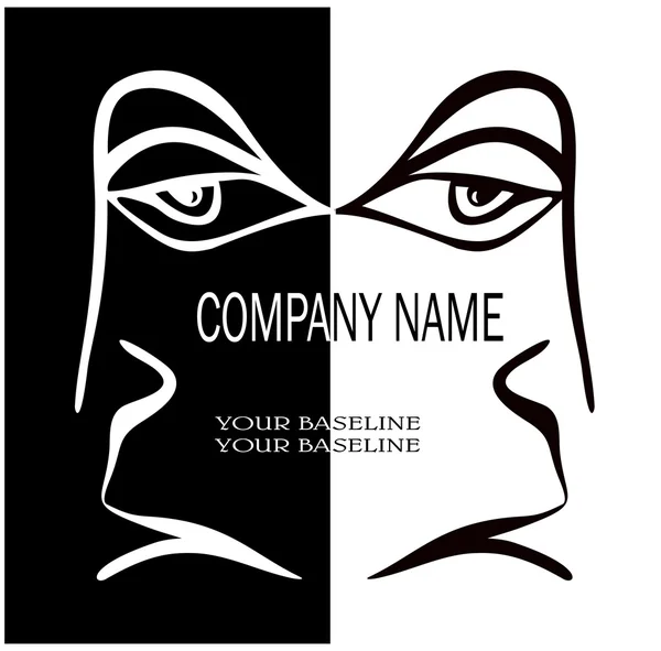 Un visage humain pour le logo de l'entreprise — Image vectorielle