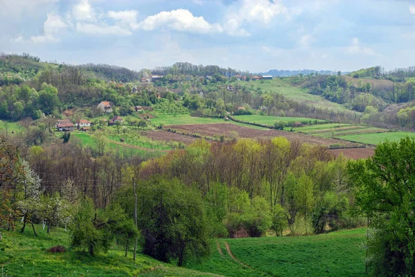 Panorama Del Valle Del Río Jadar Oeste Serbia Cerca Ciudad —  Fotos de Stock