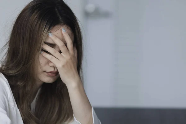 Una Mujer Tiene Problemas Que Puede Resolver Depresión Ansiedad — Foto de Stock