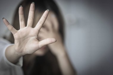 The concept of stopping violence against women and rape. International Women's Day
