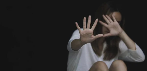 Mujeres Levantando Las Manos Contra Las Drogas Parar Violencia Contra — Foto de Stock