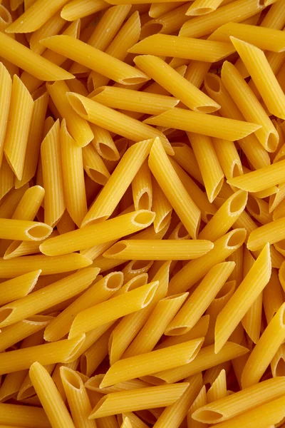 Homemade Raw Dry Penne Pasta Top View Flat Lay Overhead — Stock Photo, Image