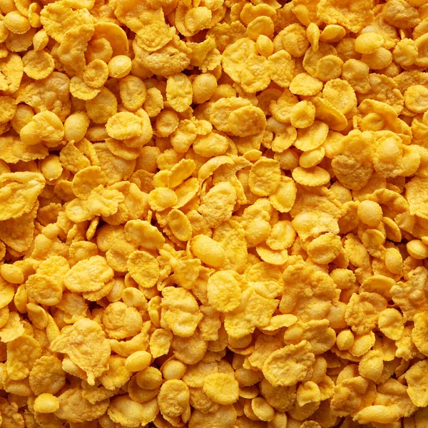 Tasty Corn Flakes Background Overhead View — Stock Photo, Image