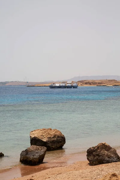 Yachts Tourists Bay Red Sea Sharm Sheikh Egypt — Stock Photo, Image