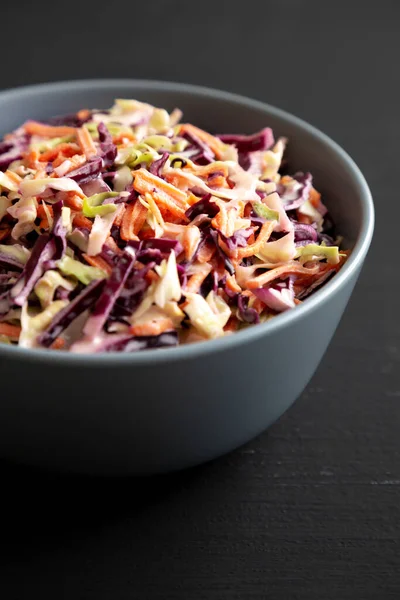 Homemade Coleslaw Cabbage Carrots Bowl Low Angle View — Stock Fotó