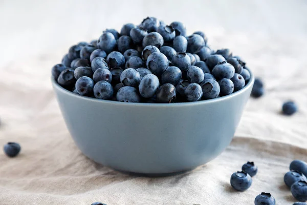 Raw Organic Blueberries Bowl Side View Close — Stockfoto