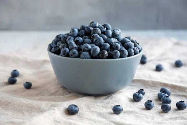 Raw Organic Blueberries Bowl Side View — Stockfoto
