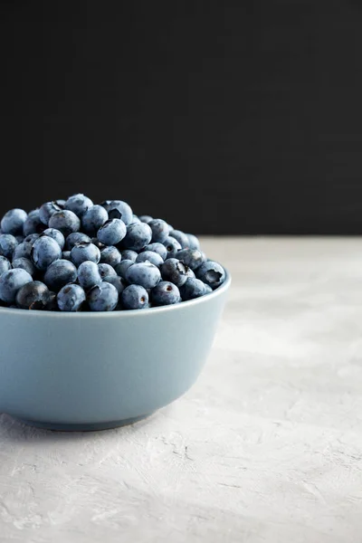 Raw Organic Blueberries Bowl Side View — Stockfoto