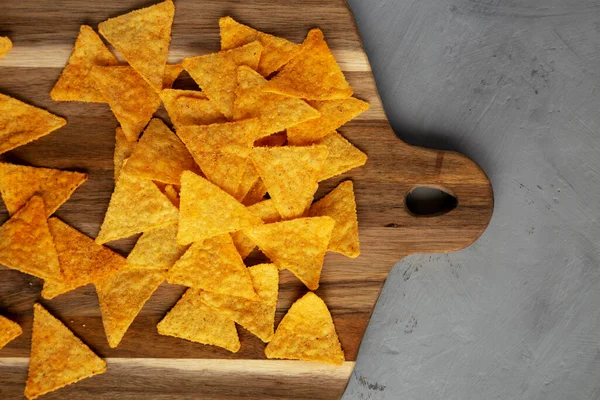 Gluten Free Mexican Tortilla Chips Barbecue Flavor Wooden Board Top — Photo