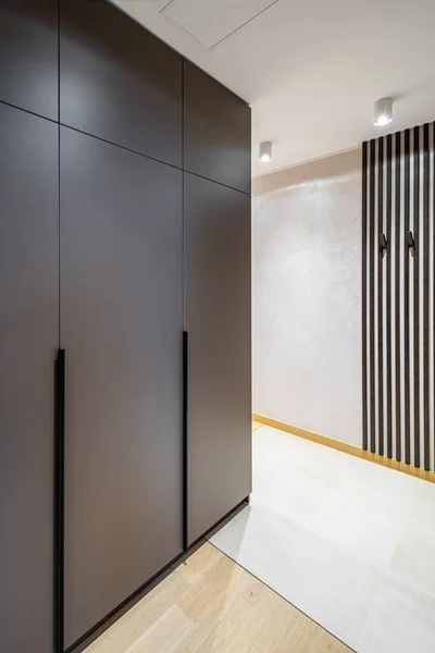 Interno Moderno Appartamento Elegante Armadio Grigio Nel Corridoio — Foto Stock