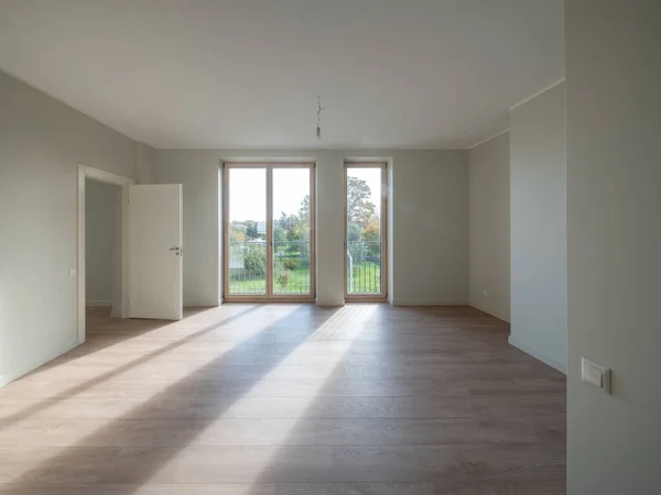 Modern Light Interior Spacious Room Apartments Residential Townhouse White Door — Stockfoto