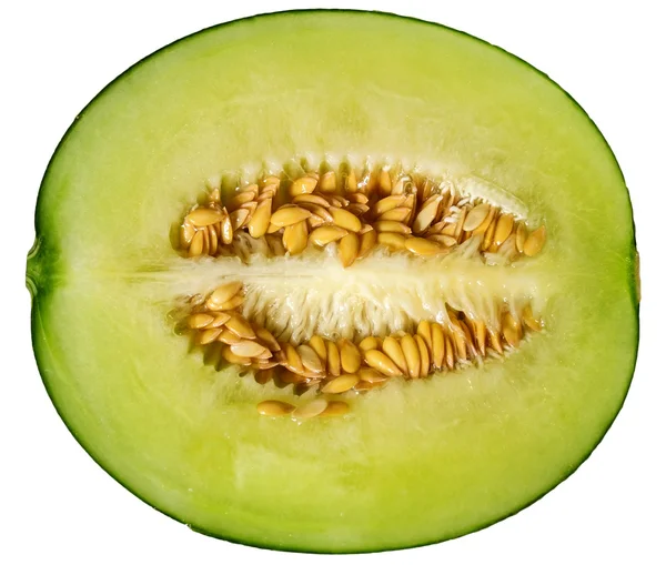 Половина нарезая зеленый плод дыни Стоковое Изображение