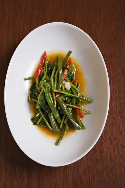 Stir fried morning glory vegetable — Stock Photo, Image