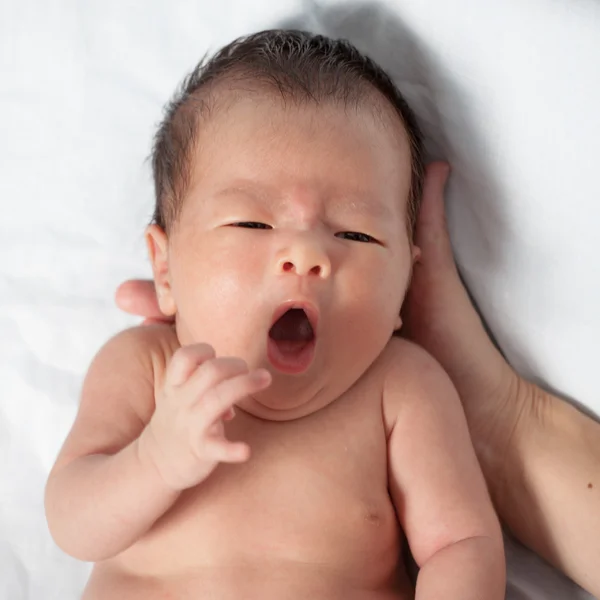 Yawning baby boy — Stock Photo, Image