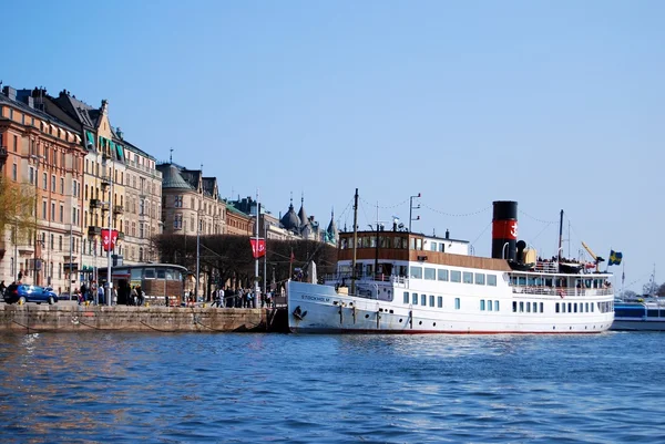 Boat in Stockholm Royalty Free Stock Photos