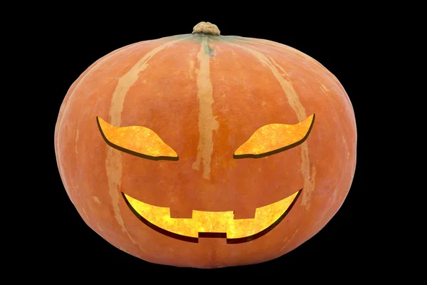 Halloween pumpkin Jack O'Lantern isolated on black — Stock Photo, Image