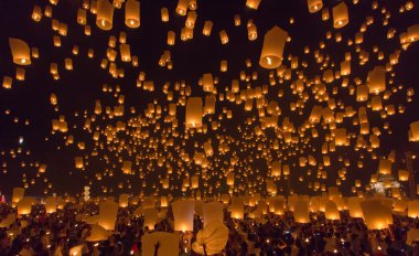 yi peng, havai fişek Festivali chiangmai, Tayland