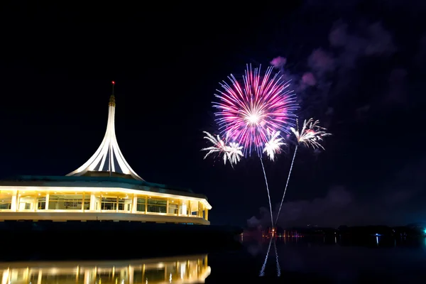 Fireworks at Suan Luang Rama IX Bangkok Thailand — Stock Photo, Image