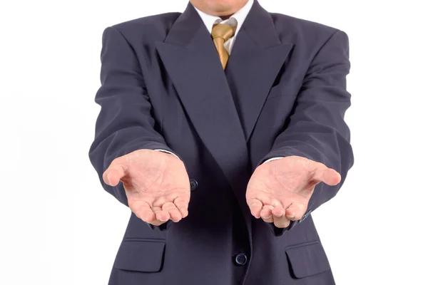Businessman hands as if holding something. Focus on finger-tips Royalty Free Stock Images