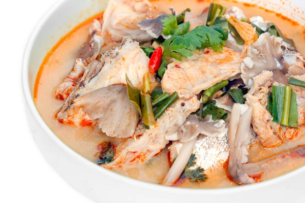 Grupo con manchas marrones Tom Yam (cocina tailandesa), pescado —  Fotos de Stock