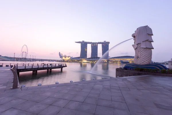 Singapur merak dolu güneş doğarken — Stok fotoğraf
