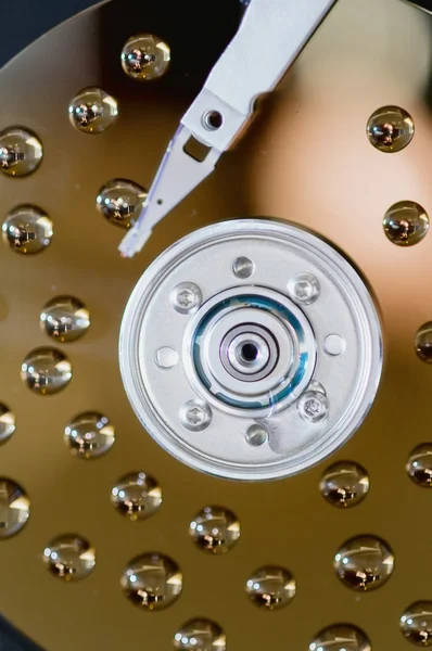 Hard disk with drops of water detail close-up — Stock Photo, Image