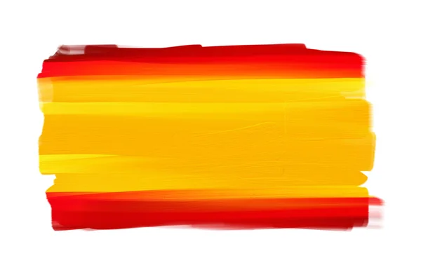 Španělsko ručně malované státní vlajka izolovaných na bílém — Stock fotografie
