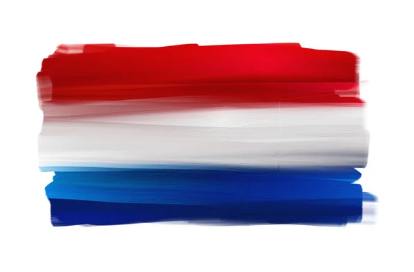 荷兰手绘国旗上白色隔离 — 图库照片