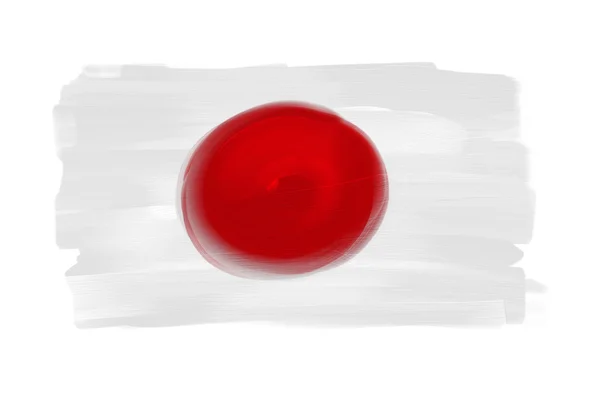 Japón pintado a mano bandera nacional aislado en blanco —  Fotos de Stock