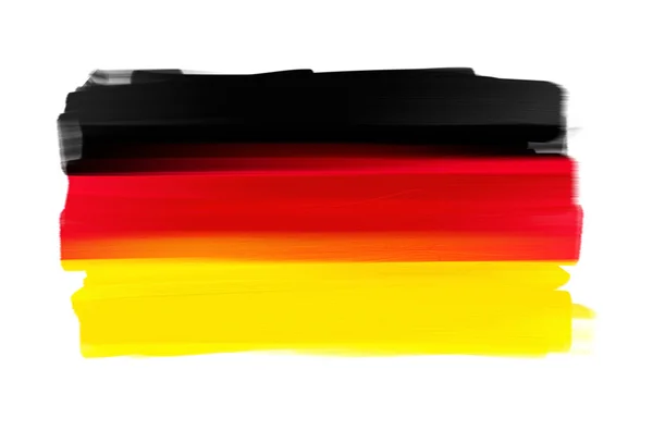Германия вручную окрашены национальный флаг изолированы на белом — стоковое фото