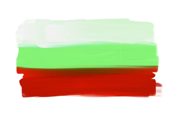 Bulgaria hand painted national flag isolated on white — Stock Photo, Image