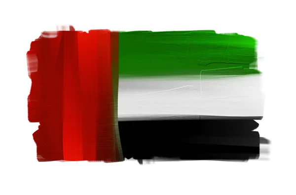Объединенные Арабские Эмираты вручную окрашены национальный флаг изолированы на белом — стоковое фото