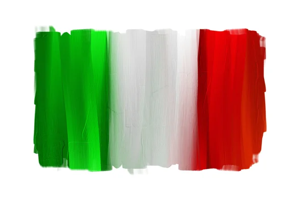 Italië handgeschilderde nationale vlag geïsoleerd op wit — Stockfoto