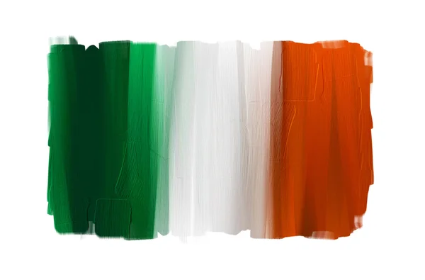 Irlanda bandera nacional pintada a mano aislada en blanco — Foto de Stock