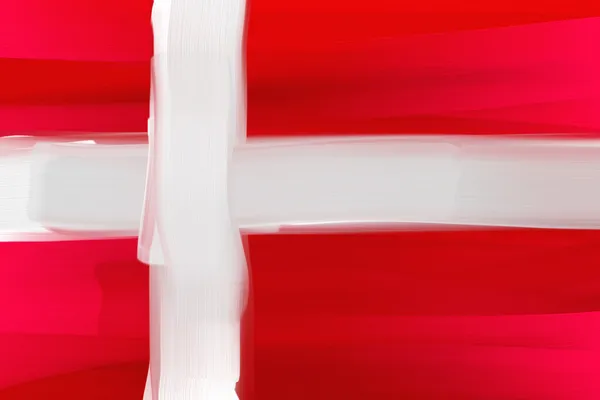 丹麦手绘国旗 — 图库照片
