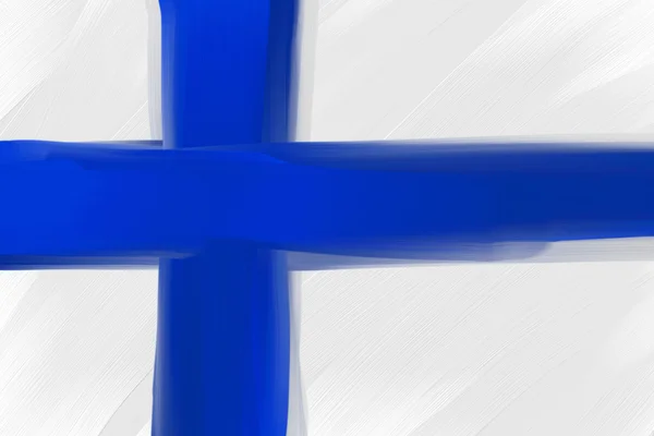 Finland hand painted national flag — Stock Photo, Image